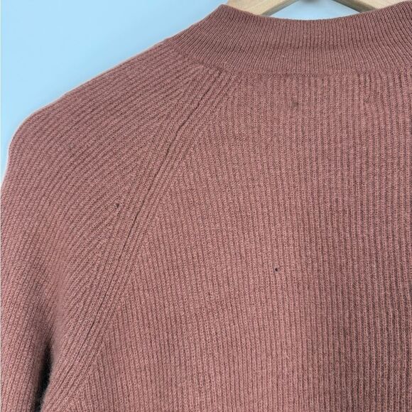 Vince 100% Cashmere Ribbed Knit Mock Neck Sweater in Brown | Size XS - Picture 6 of 6